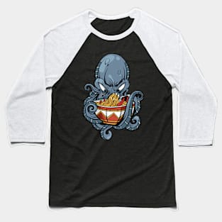 Octopus Eating Ramen Baseball T-Shirt